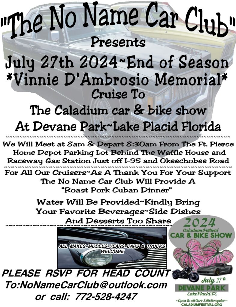 car show cruise in fort pierce florida on july 27