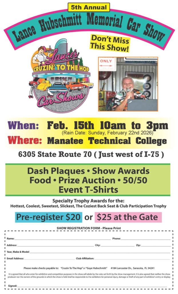 car show in bradenton florida on february 15