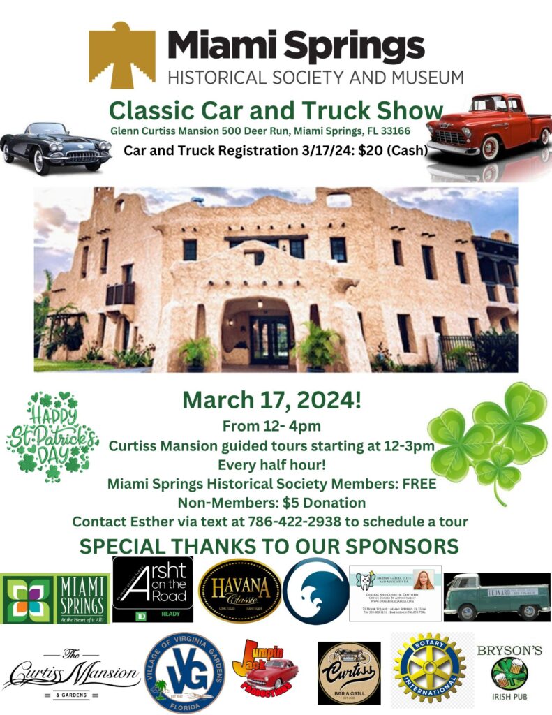 car show in miami springs flroida on march 17