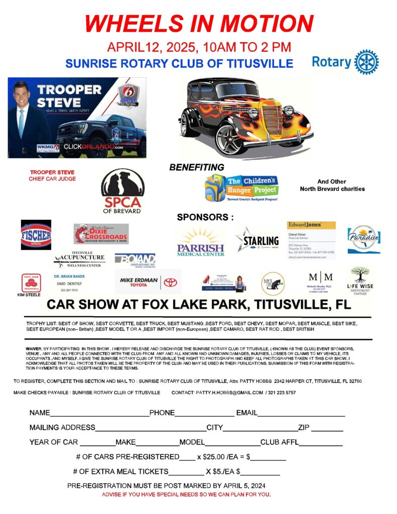 car show in titusville floirda on april 12