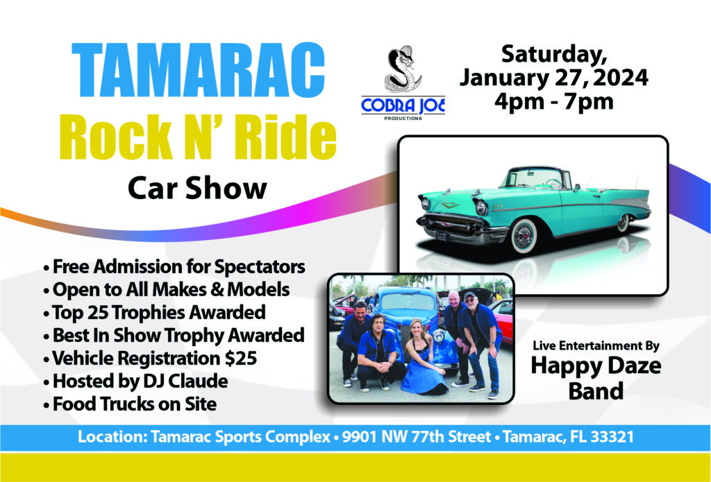 car show in tamarac florida on january 27