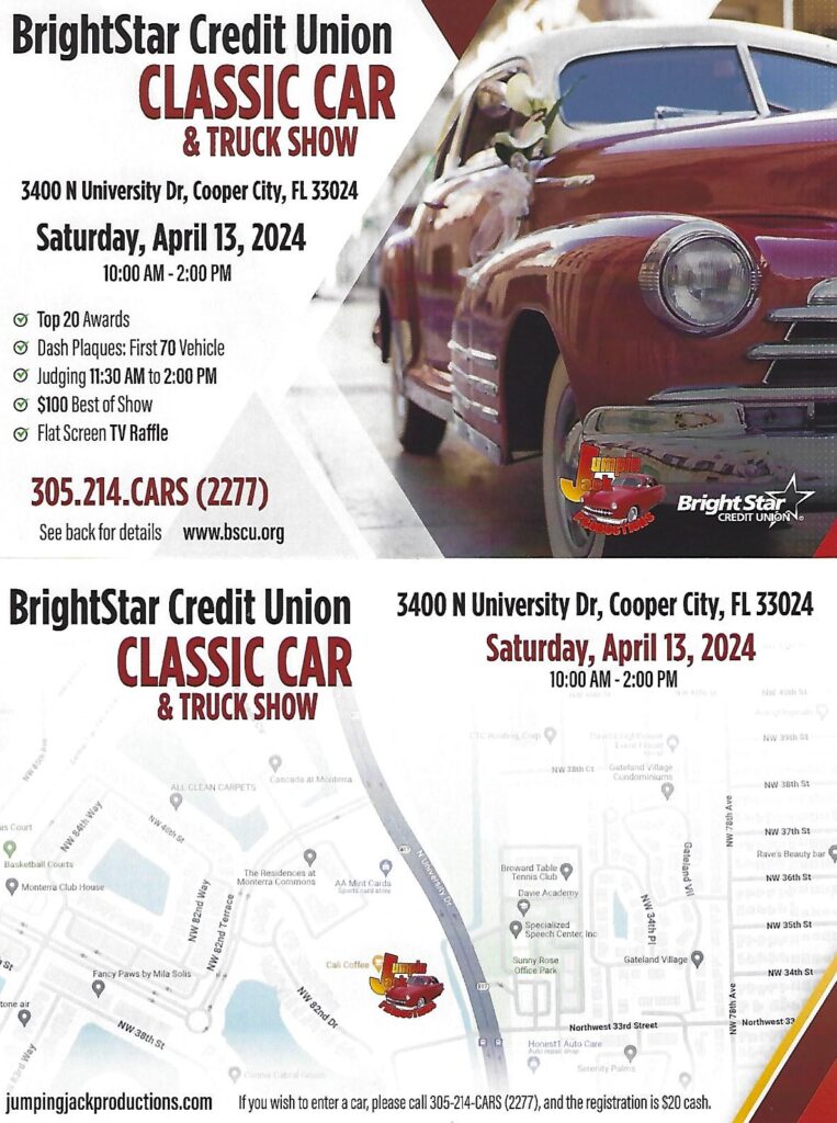 car show in cooper city florida on april 13