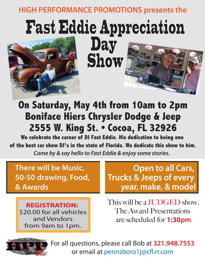 car show in cocoa florida on may 4
