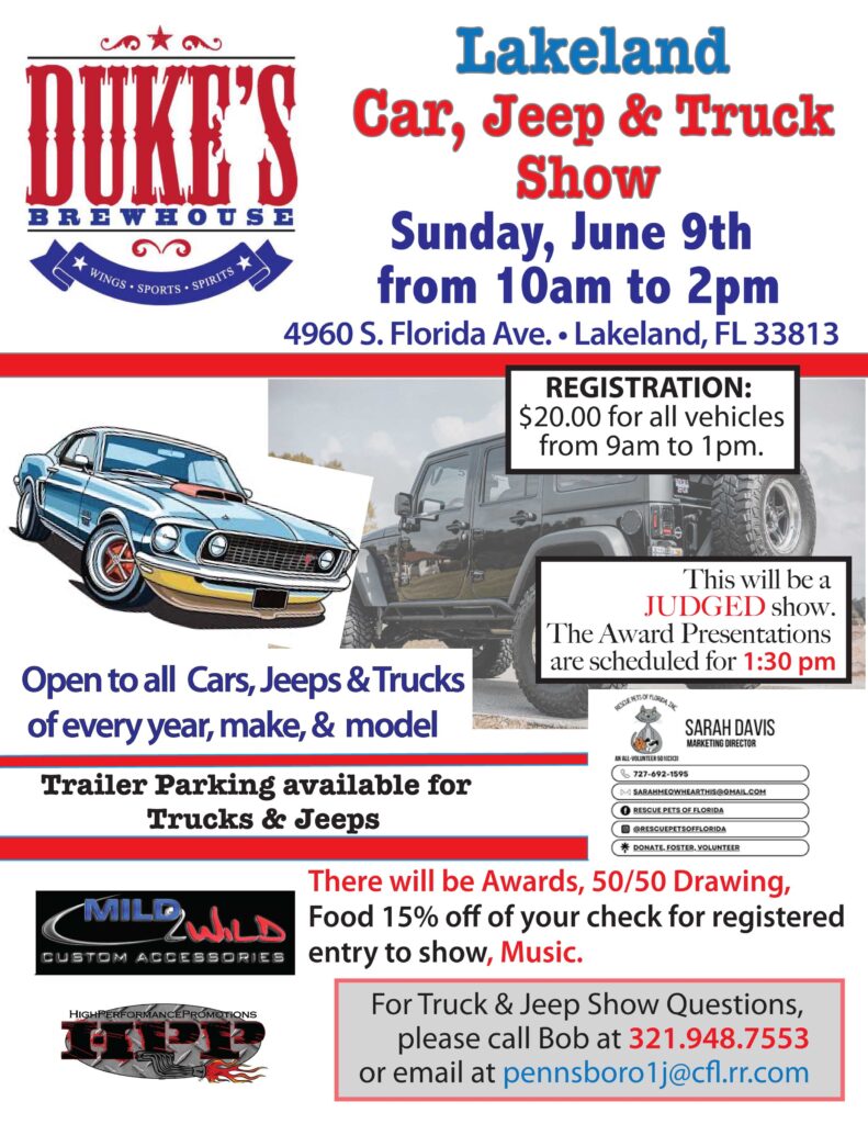 car show in lakeland florida on june 9