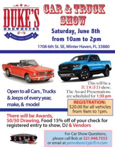 car show in winter haven florida on june 8