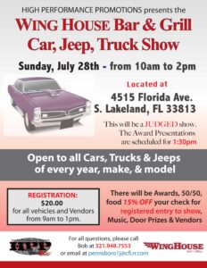 car show in lakeland florida on july 28