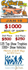 car show in deerfield beach florida on january 18