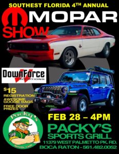 mopar car show in boca raton florida on feberuary 28