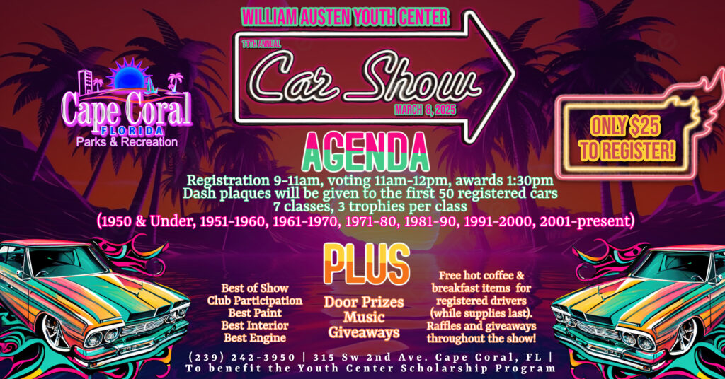 car show in cape coral florida on march 8