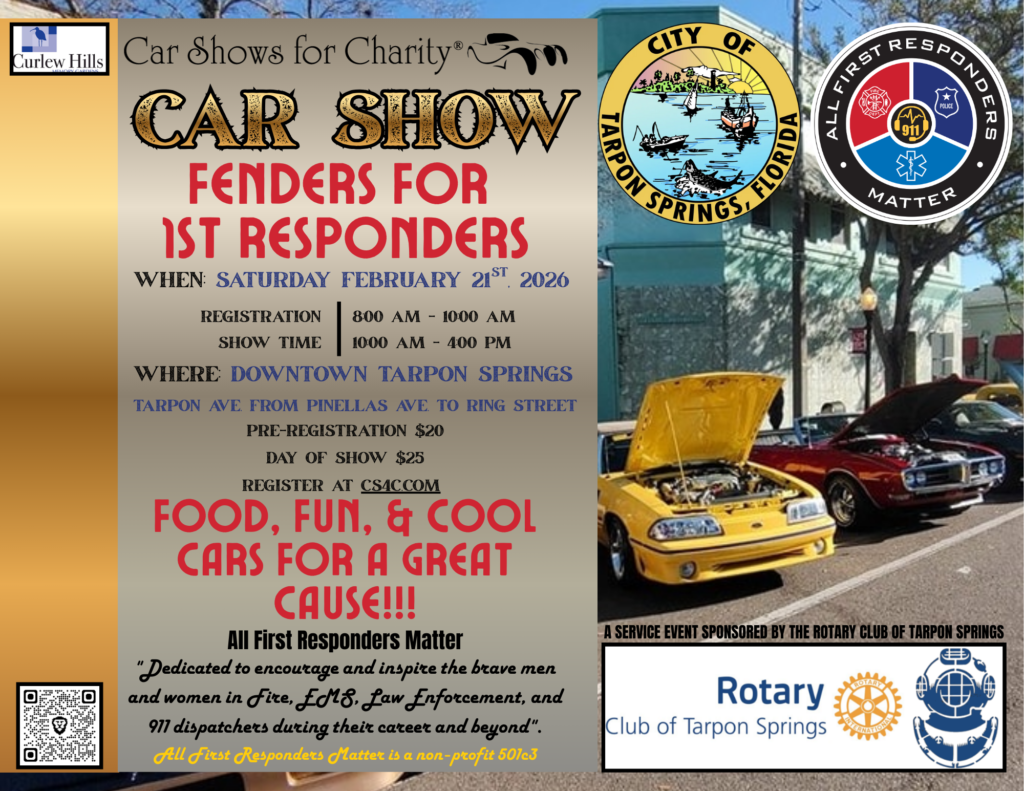 car show in tarpon springs florida on february 21