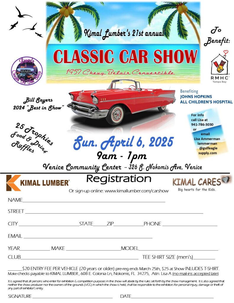 car show in venice florida on april 6