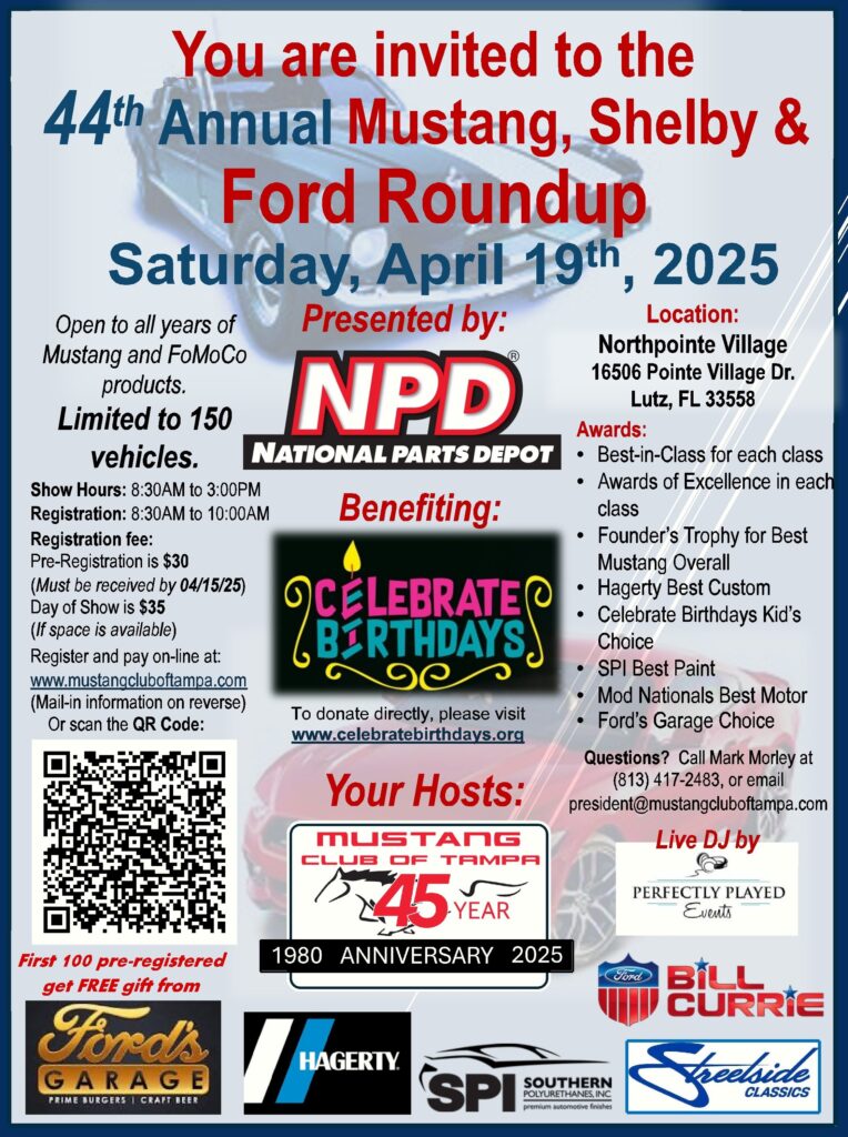mustang ford car show in lutz florida on april 19