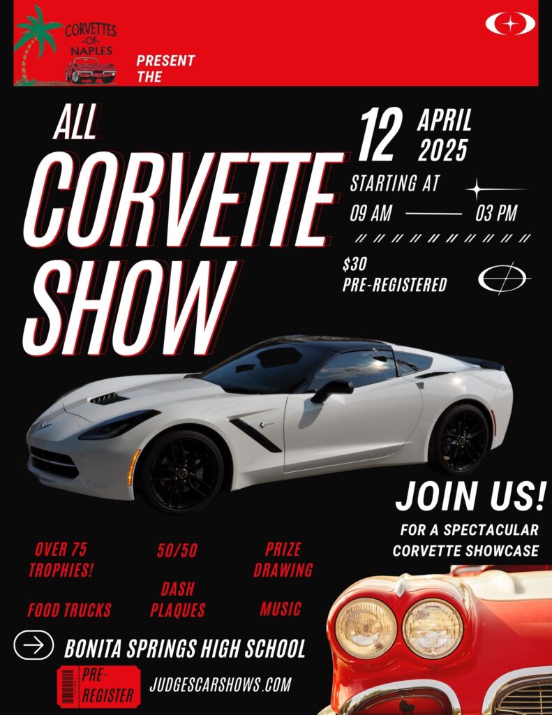 corvette car show in bonita springs florida on april 12