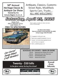 car show in lake helen florida on april 25