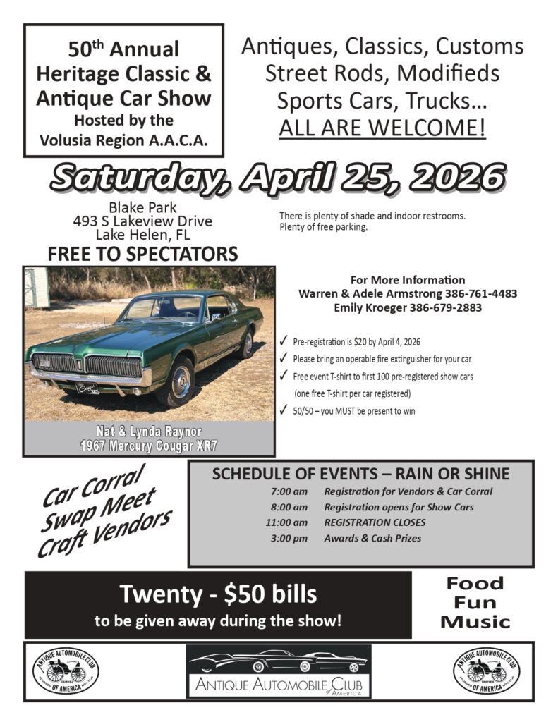 car show in lake helen florida on april 25