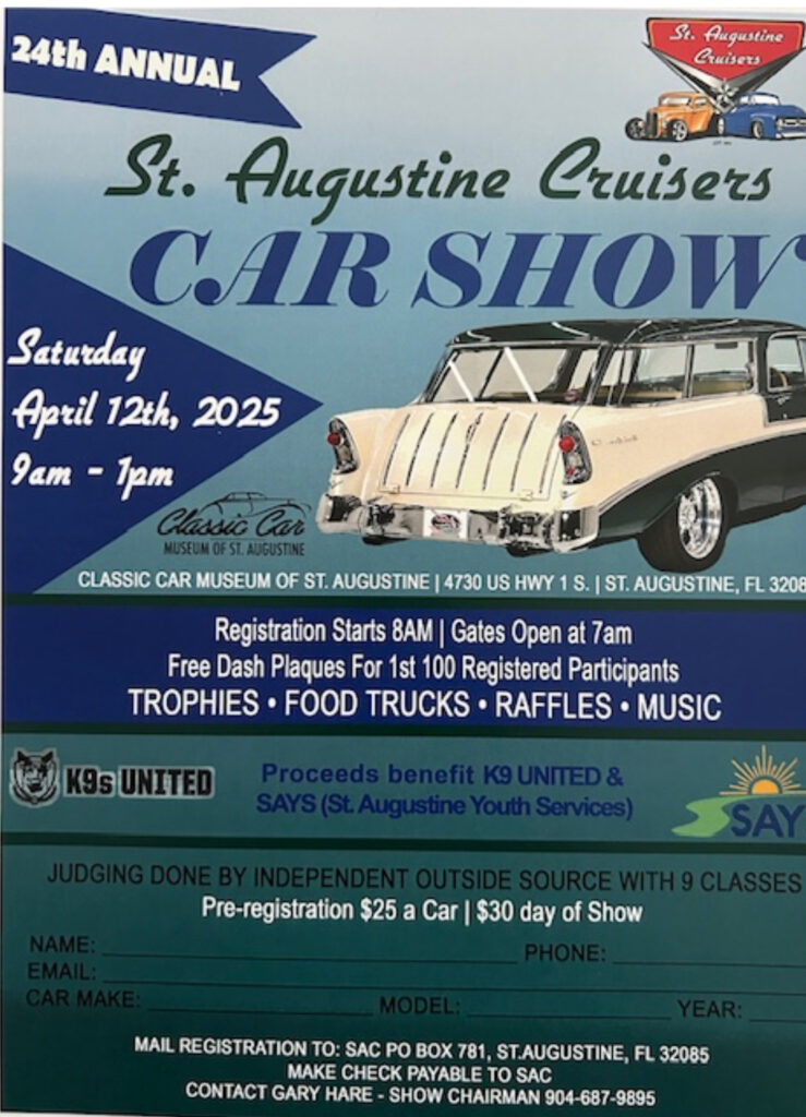car show in st augustine florida on april 12