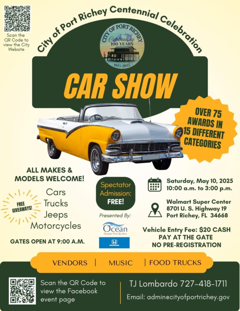 car show in port richey florida on may 10