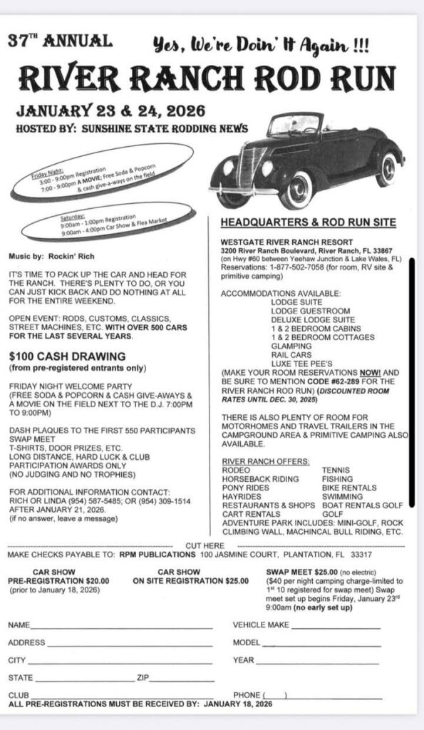 car show in river ranch florida on january 24