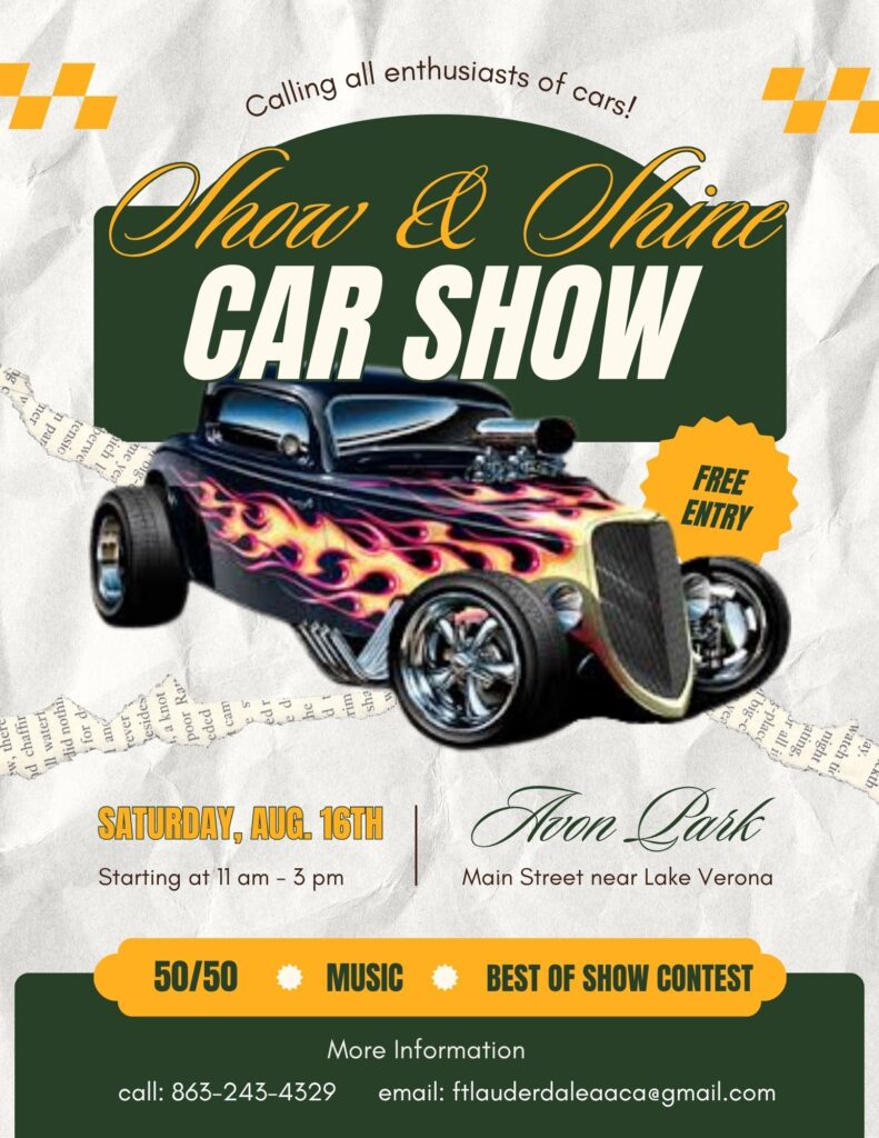 car show in avon park florida on august 16