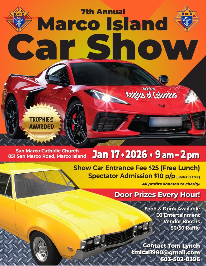 car show in marco island florida on january 17