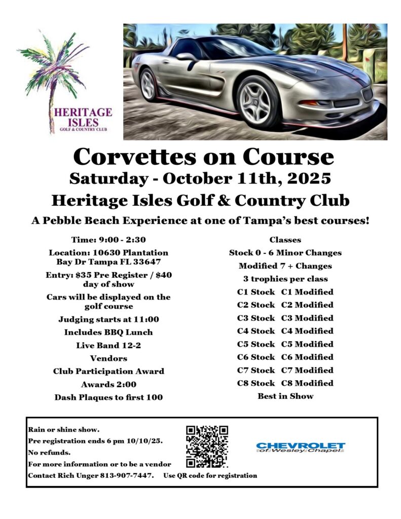 corvette car show in tampa florida on october 11