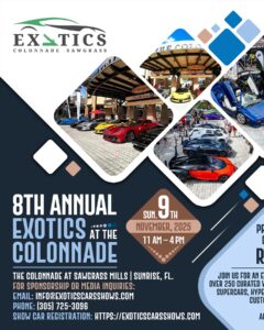 car show in sunrise florida on november 9