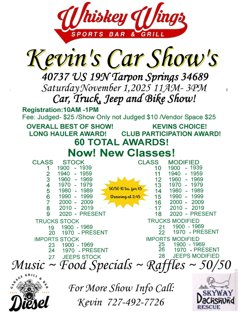 car show in tarpon springs florida on november 1