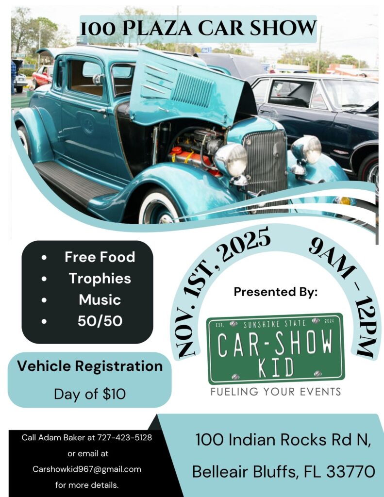 car show in belleair bluffs florida on november 1