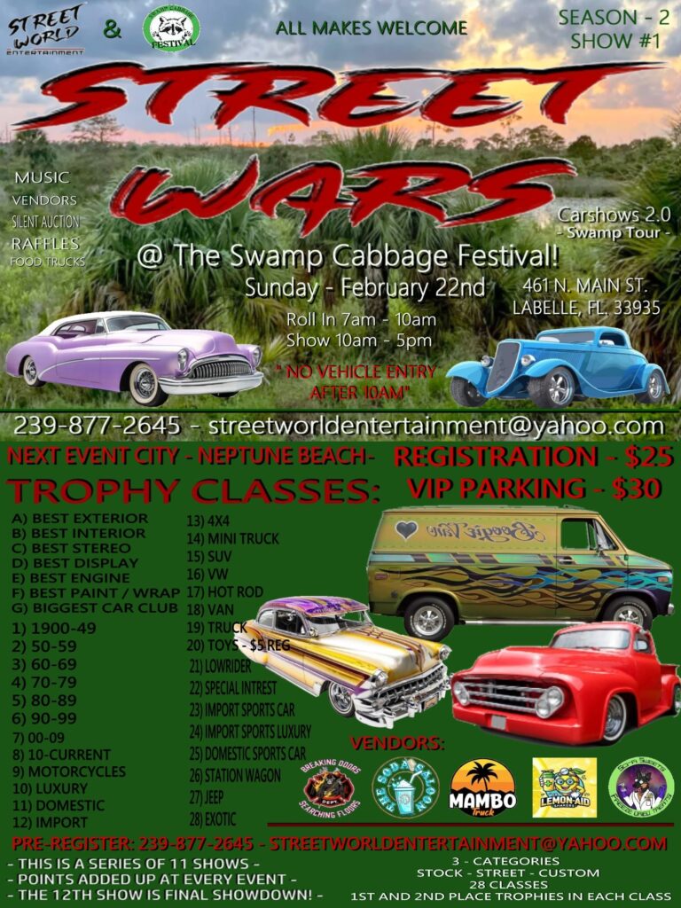 car show in labelle florida on february 22
