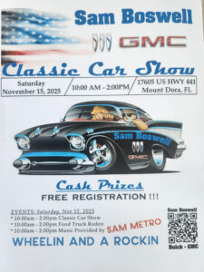 car show in mt dora florida on november 15
