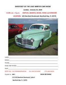 car show in barefoot bay florida on january 25