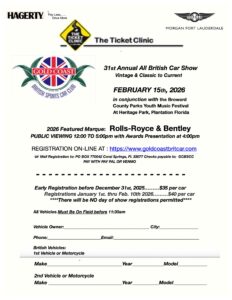 british car show in plantation florida on february 15