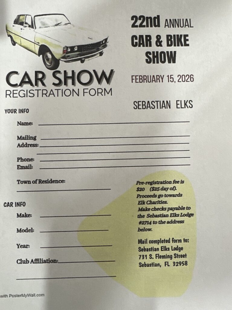 car show in sebasian florida on february 15