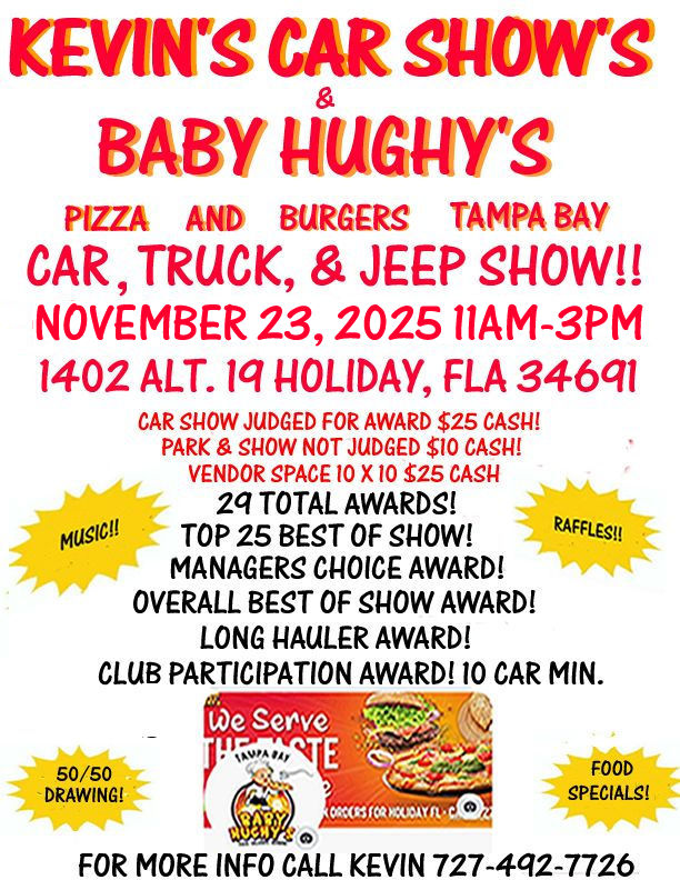 car show in tampa holiday florida on november 23
