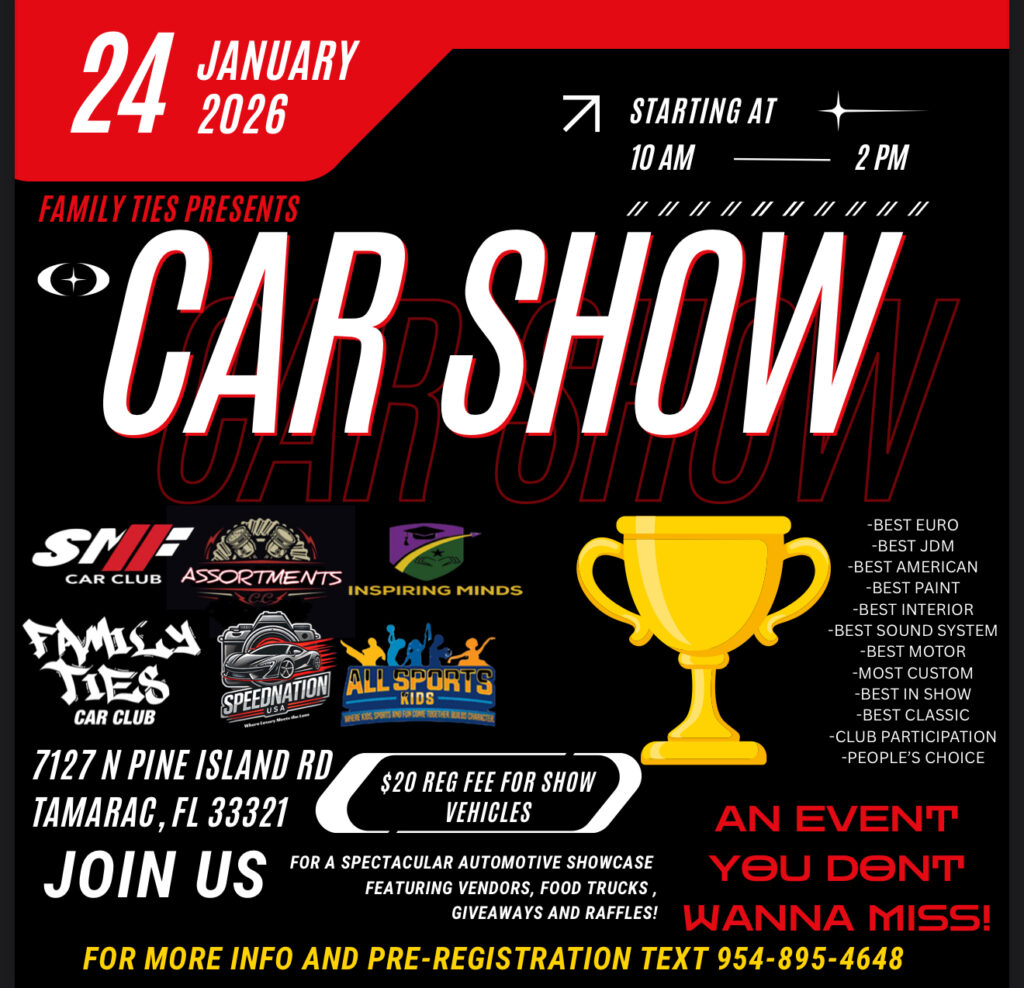 car show in tamarac florida on january 24