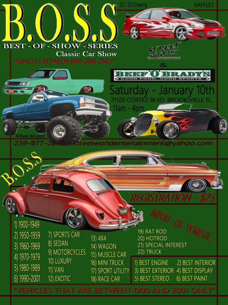 car show in brooksville florida on january 10
