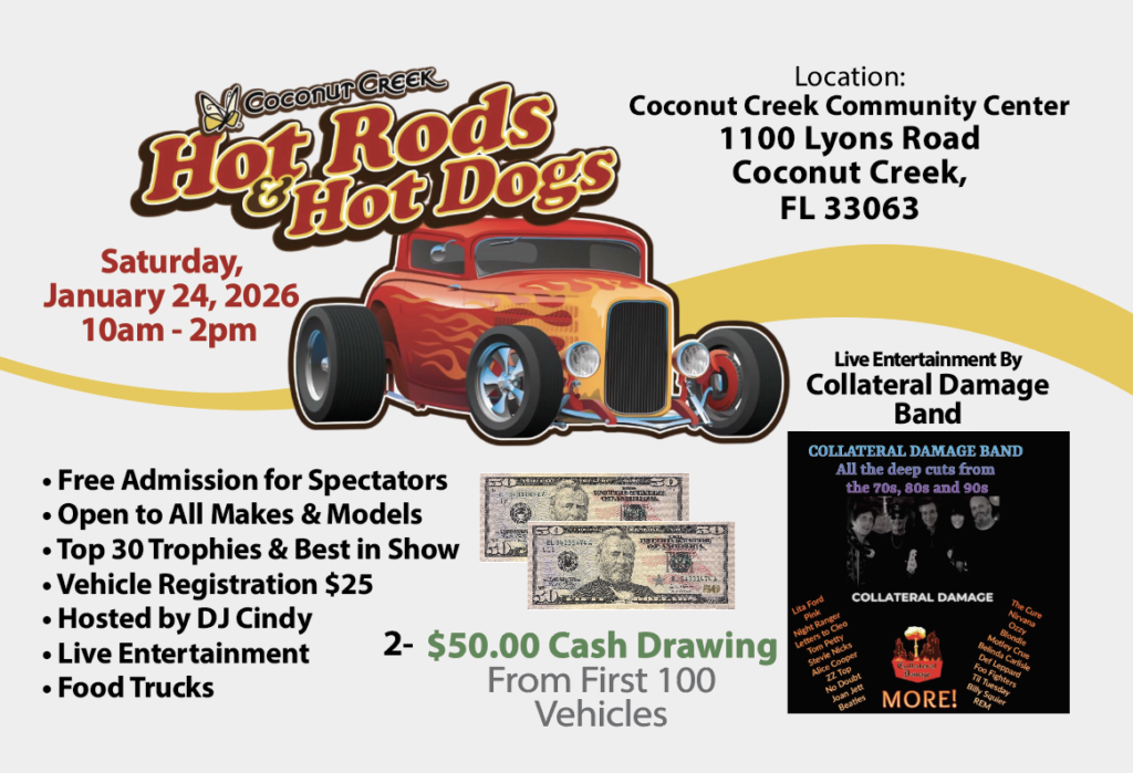 car show in coconut creek florida on january 24