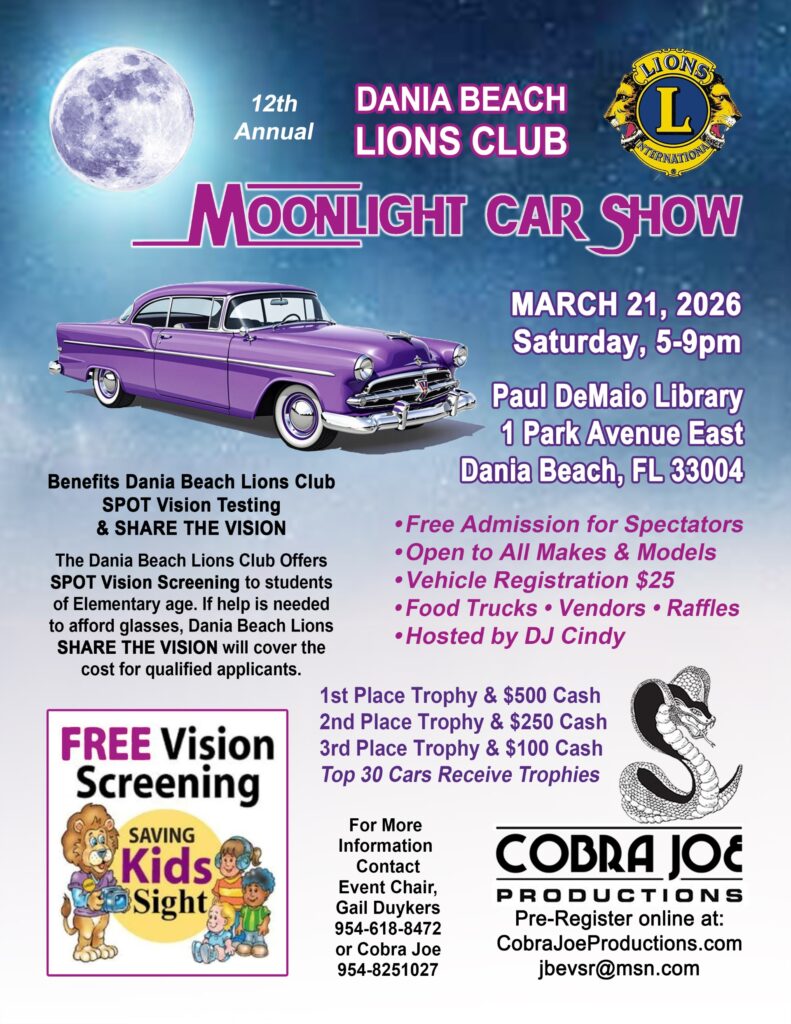 car show in dania beach florida on march 21