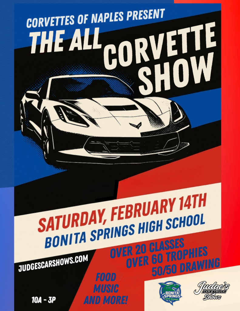 corvette car show in bonita springs florida on february 14