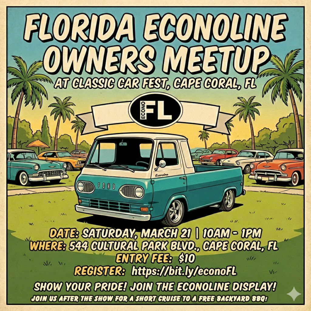 econoline van car show in cape coral florida on march 21