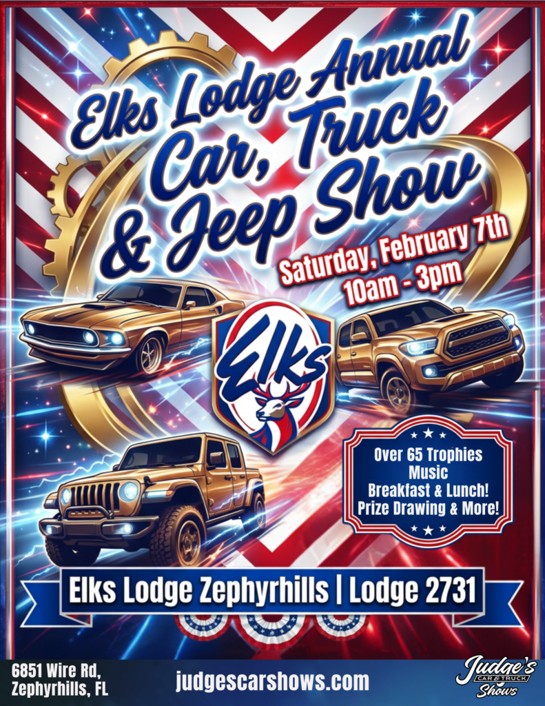 car show in Zephyrhills florida on february 7