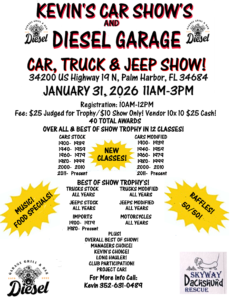 car show in palm harbor florida on january 31