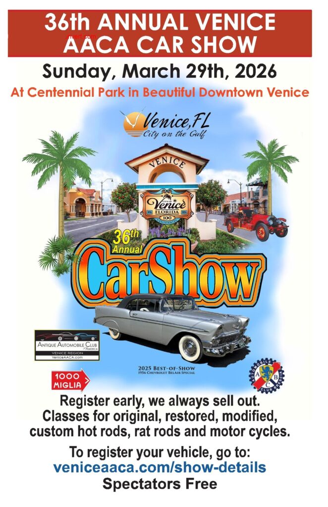 car show in venice florida on march 29