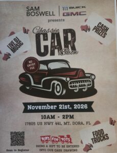 car show in mt dora florida on november 21