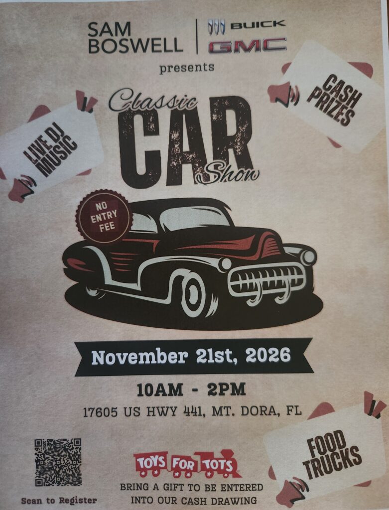 car show in mt dora florida on november 21