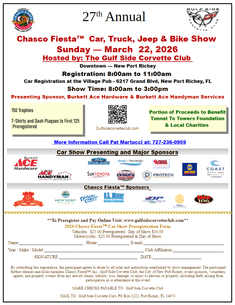 car show in new port richey florida on march 22