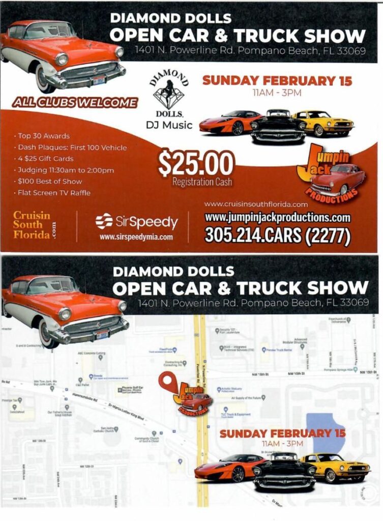 car show in pompano beach florida on february 15