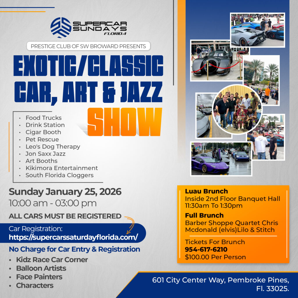 car show in pembroke pines florida on january 25