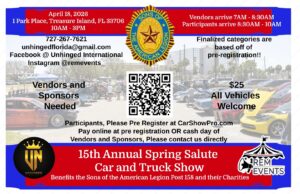car show in treasure island florida on april 18