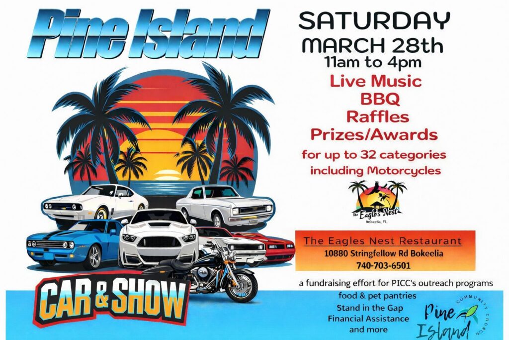 car show in bokeelia florida on march 28